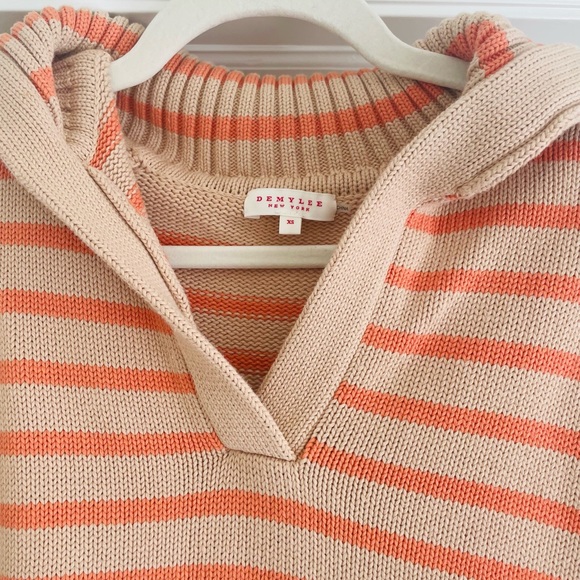 NEW $295 Demy Lee "Leigh" Striped Cotton Polo Sweater - Picture 11 of 13